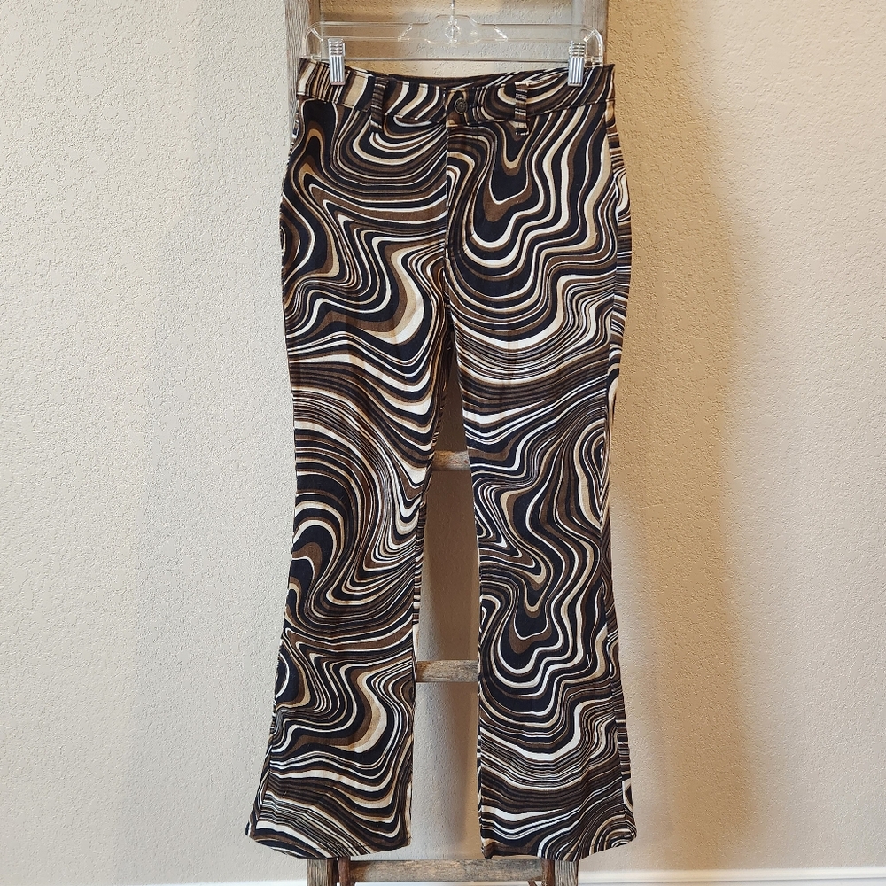 Motel Denim Women's Fit and Flare 70s Disco Design Pants - Size Medium